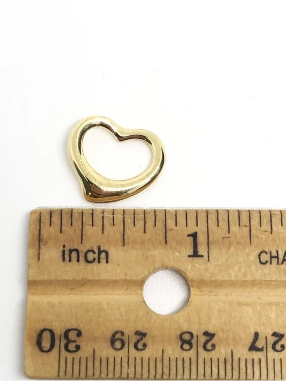 Tiffany & Co 💯% Auth Elsa Peretti Open Heart 18K solid Gold Pendant✨✨ w/Pouch✨